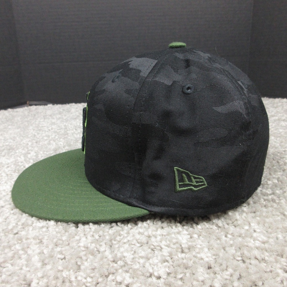 Kansas City Royas Hat Cap Mens Fitted 7 Black Green Camo Armed Forces New Era - Picture 3 of 11